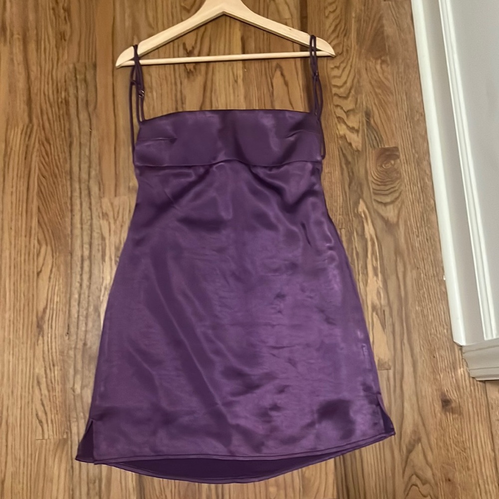 Silk purple mini dress